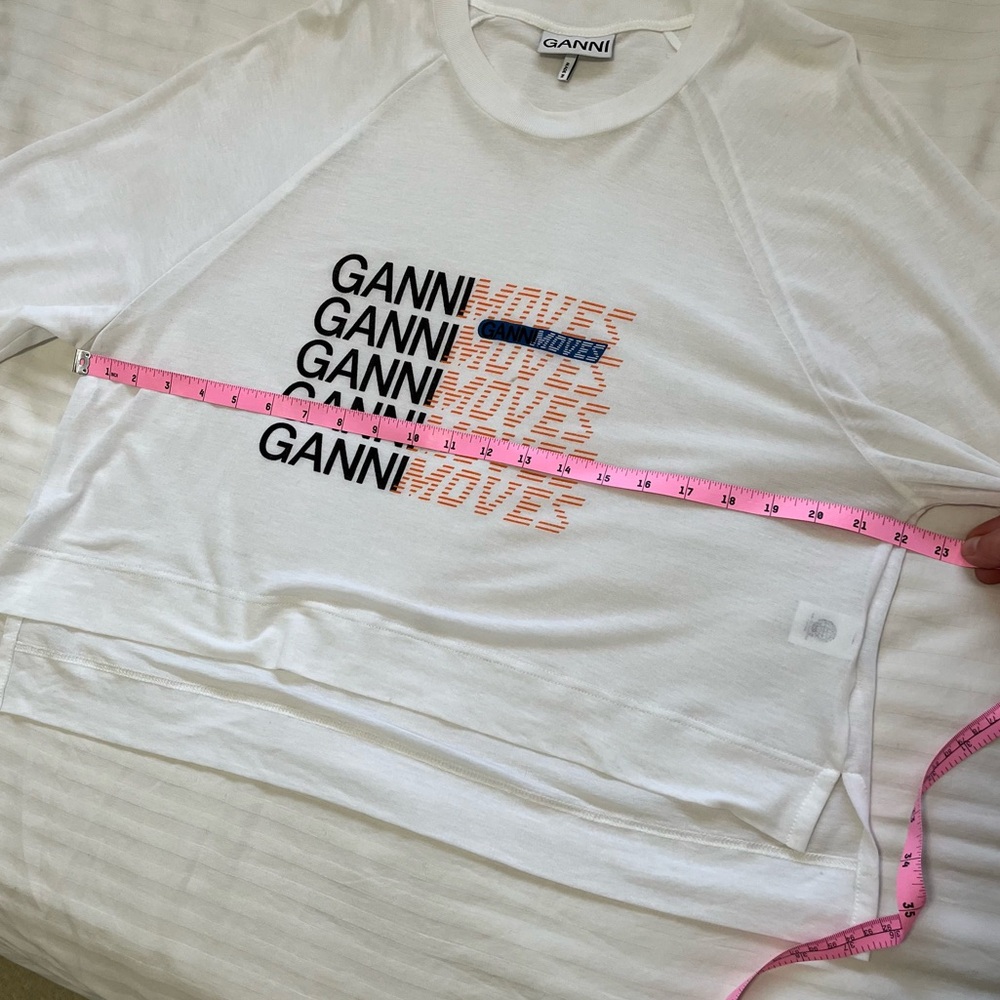 Ganni Light Jersey Oversized T-Shirt White size Medium - Picture 9 of 10